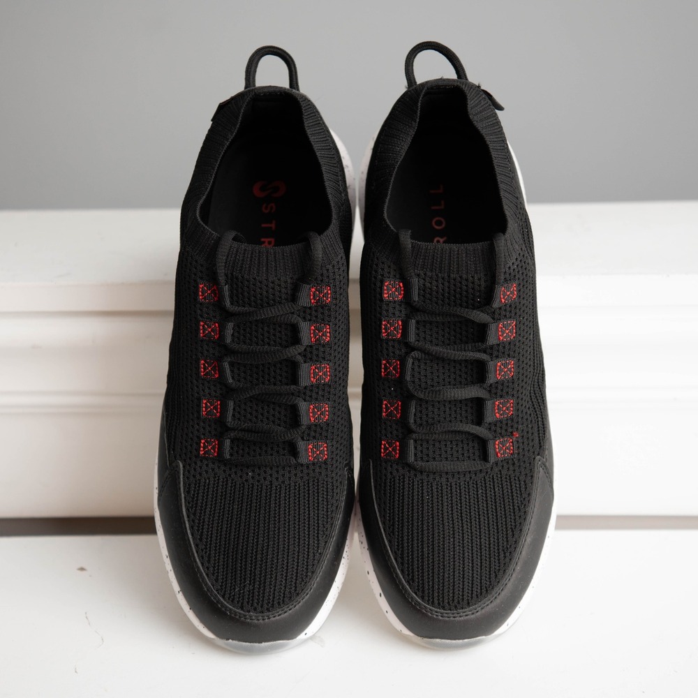 STROLL Golf Shoes Mens Size 12 Black Knit Lace Up Sneakers Athletic Performance - Picture 6 of 7